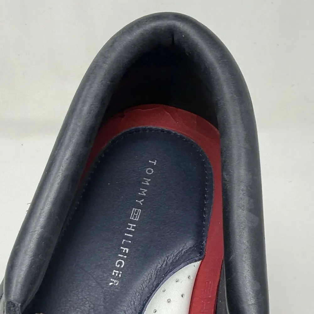 Tommy Hilfiger Lug Sole Boat Shoes Mens 11.5 Blue Leather 3 Eye Chunky Prepcore